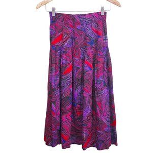 Vintage Roberto Orsini Abstract Print Flowing Midi Skirt Women's Small